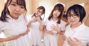 入院中は常に射精！エロ過ぎ白衣の巨乳ナース4人組